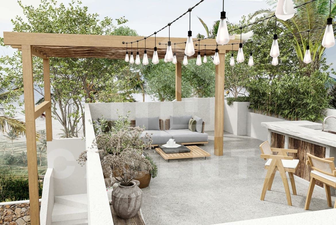 Rooftop lounge inside a beautiful 2 bedroom villa in Bingin