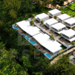 Aerial view of stylish 3 bedroom villa in Ubud