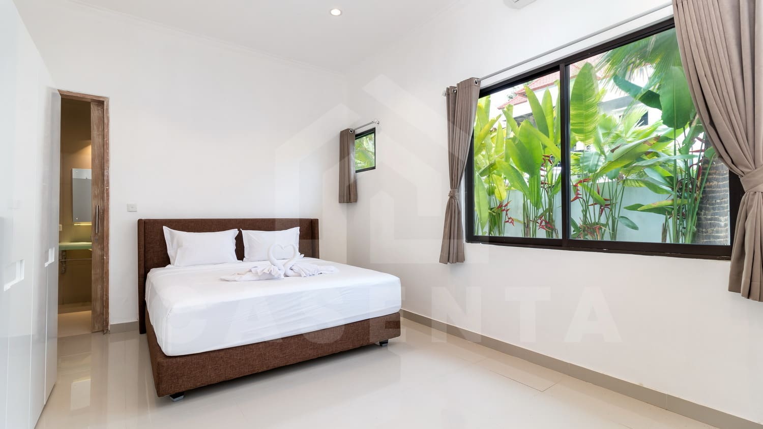 Bedroom inside beautiful villa in Ubud
