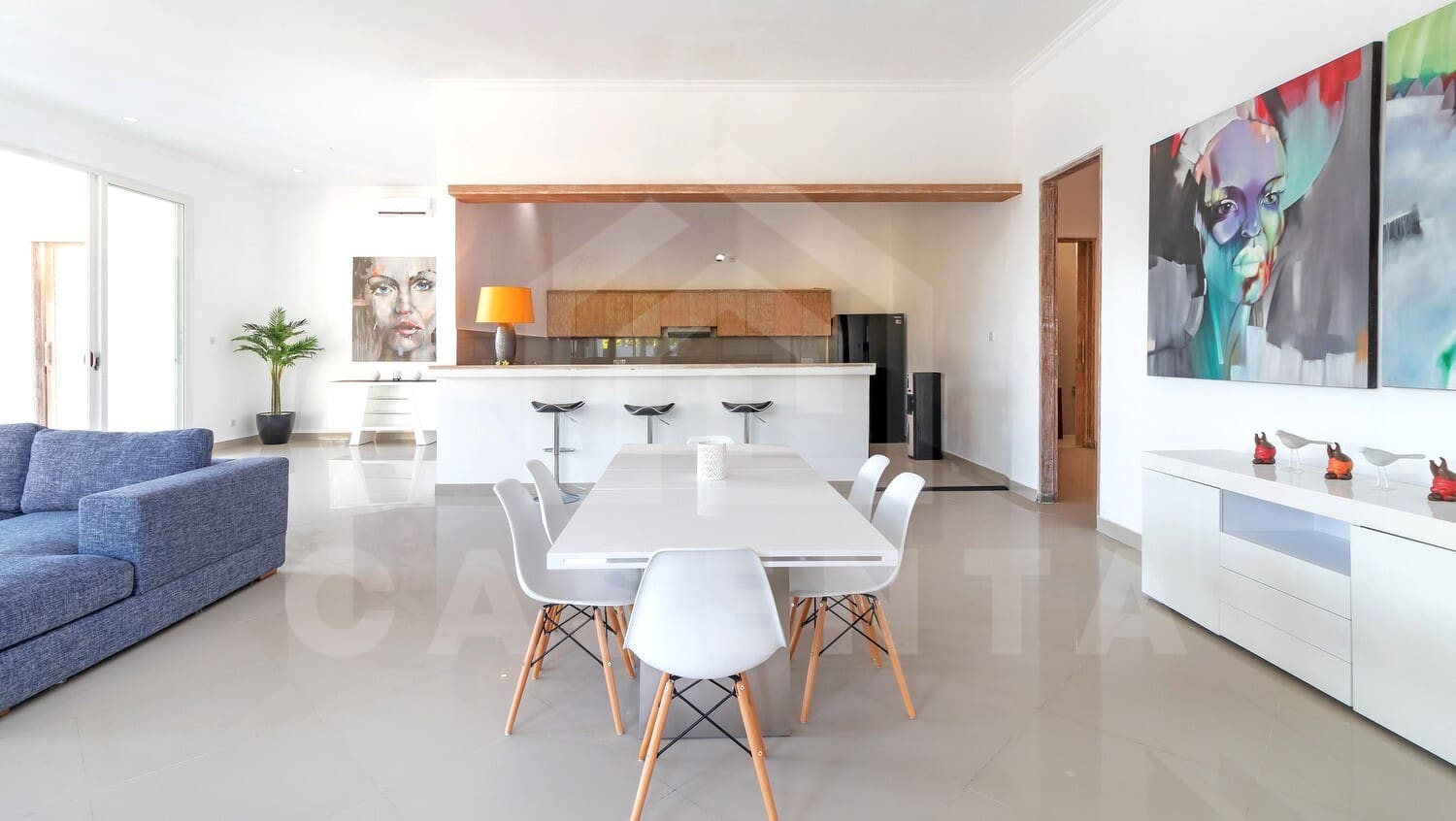 Dining area inside beautiful 3 bedroom villa in Ubud