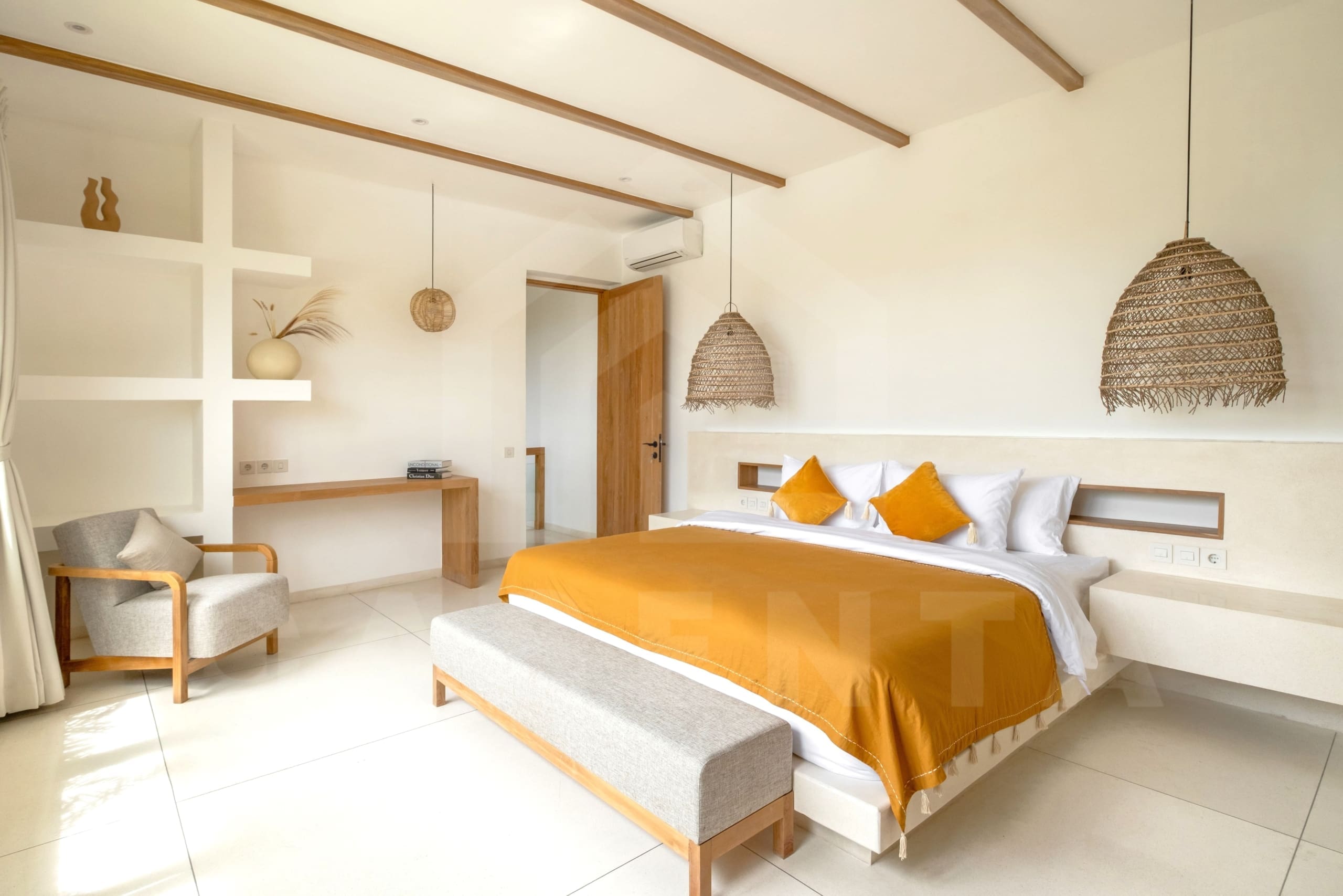 Bedroom inside spacious villa for investment in Bingin