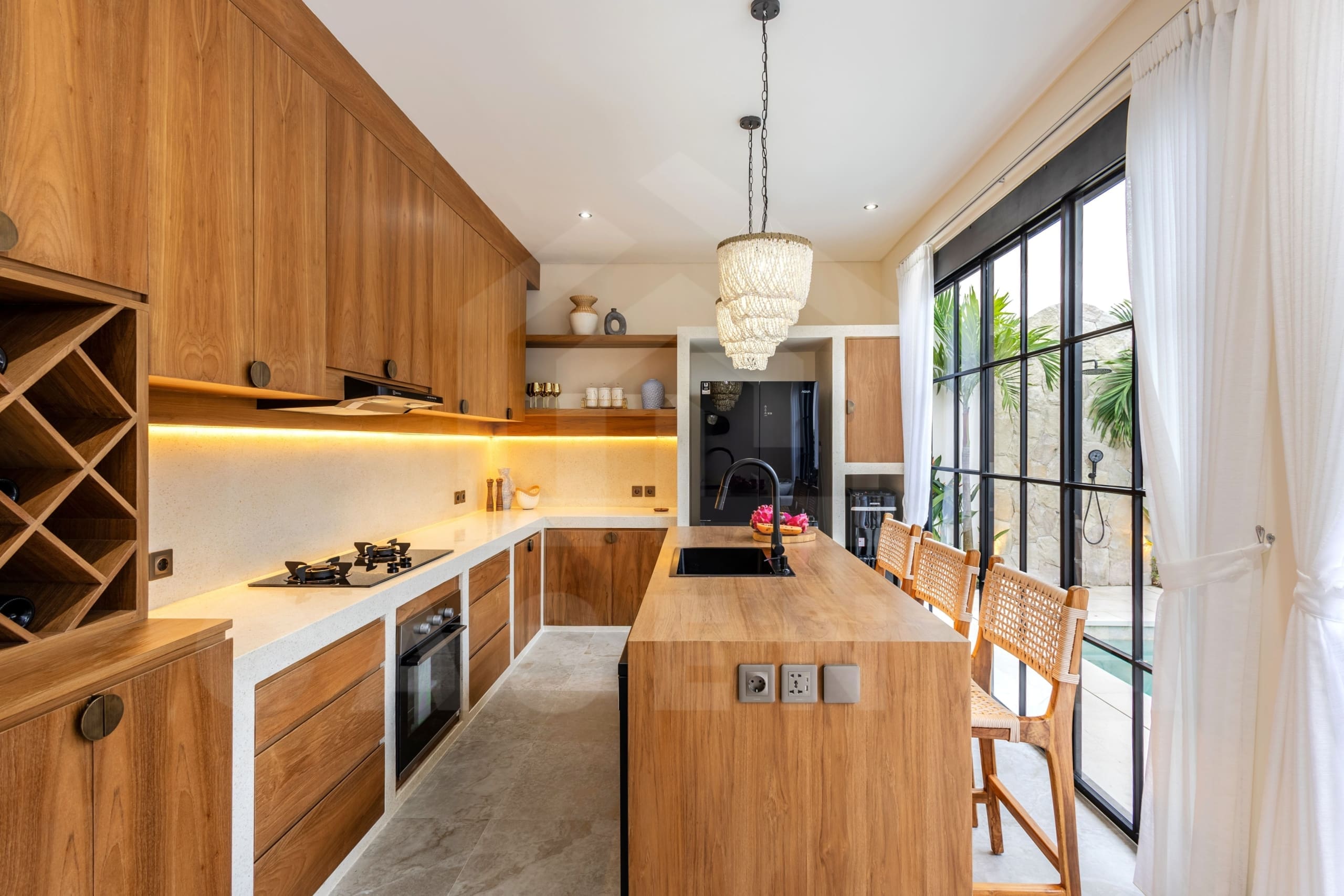 Kitchen/dining area inside 2 bedroom villa in the heart of Balangan