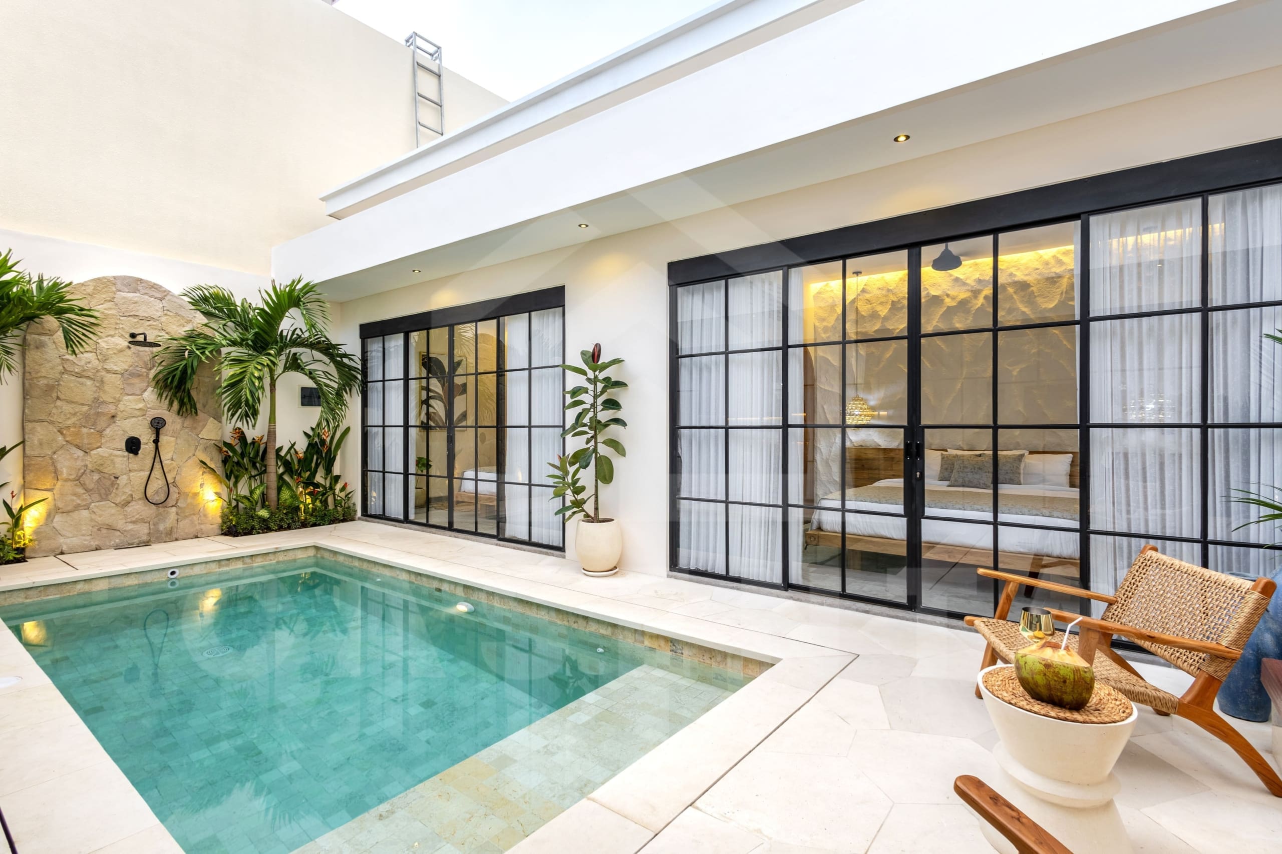 Outdoor area inside 2 bedroom villa in the heart of Balangan