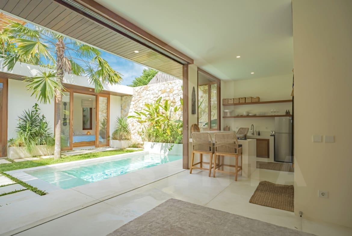Living area inside attractive 2 bedroom villa in Tumbak Bayuh