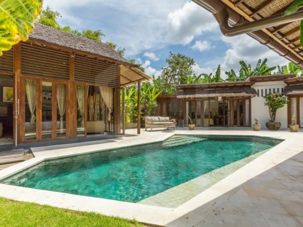 Outdoor area inside attractive 3 bedroom villa in Kerobokan