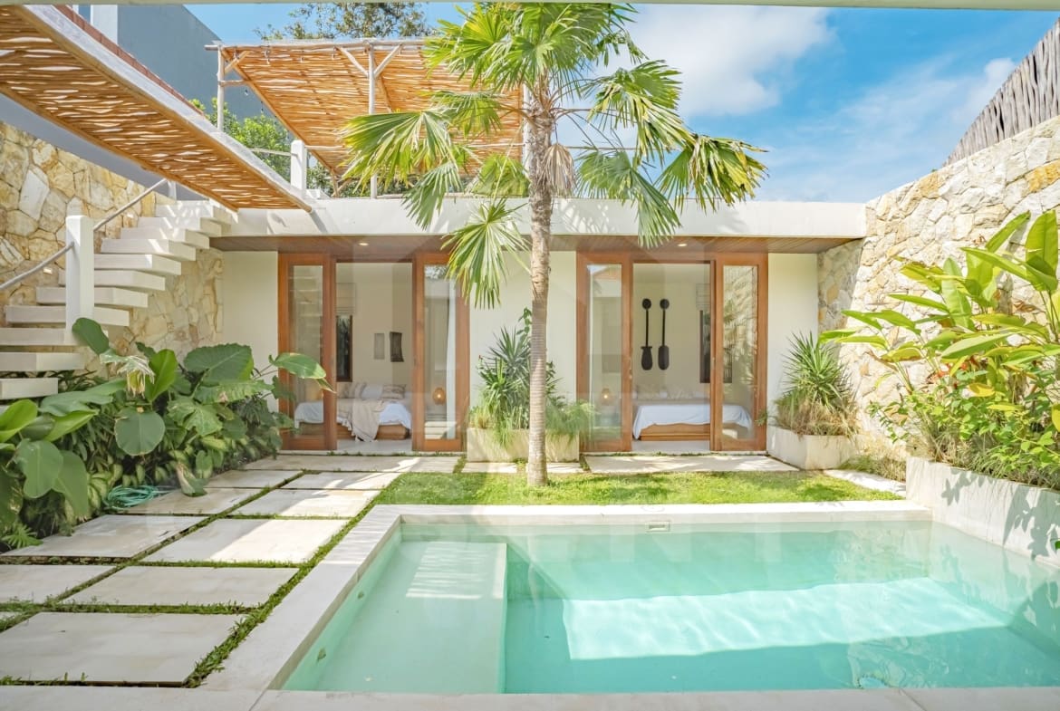 Outdoor area inside of attractive 2 bedroom villa in Tumbak Bayuh