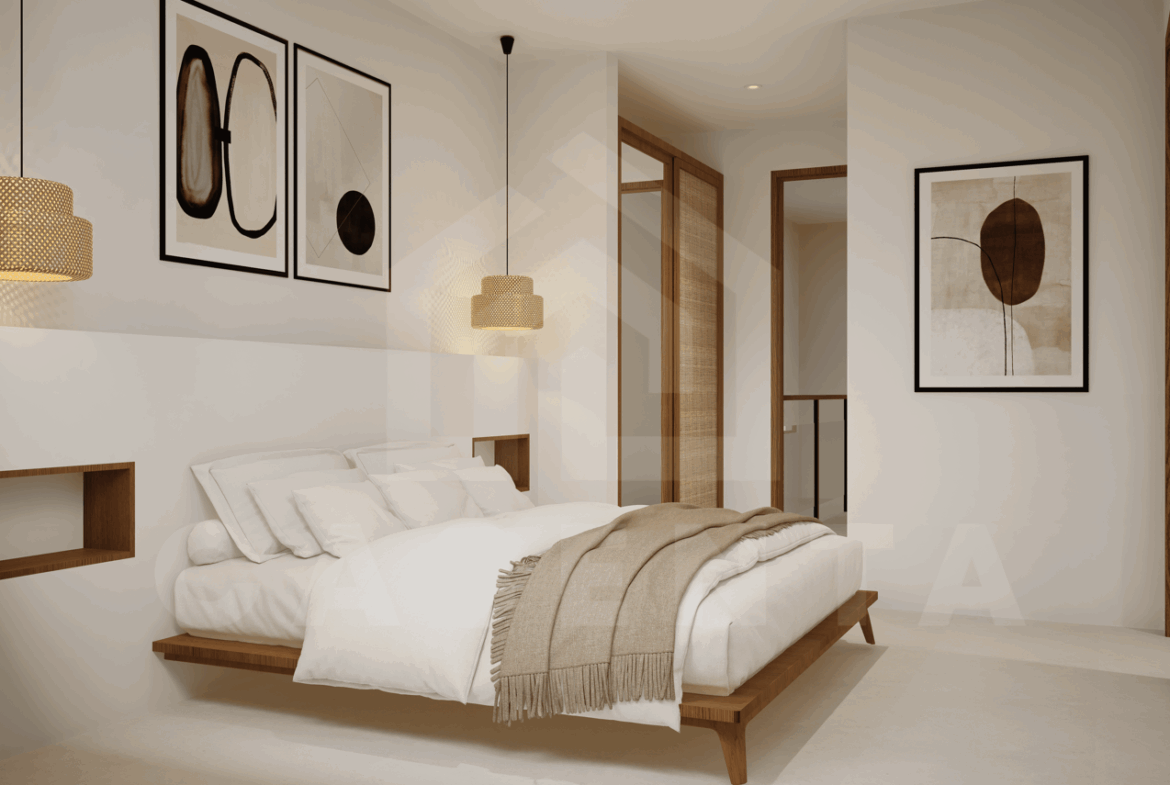 Bedroom inside exclusive villa in Balangan